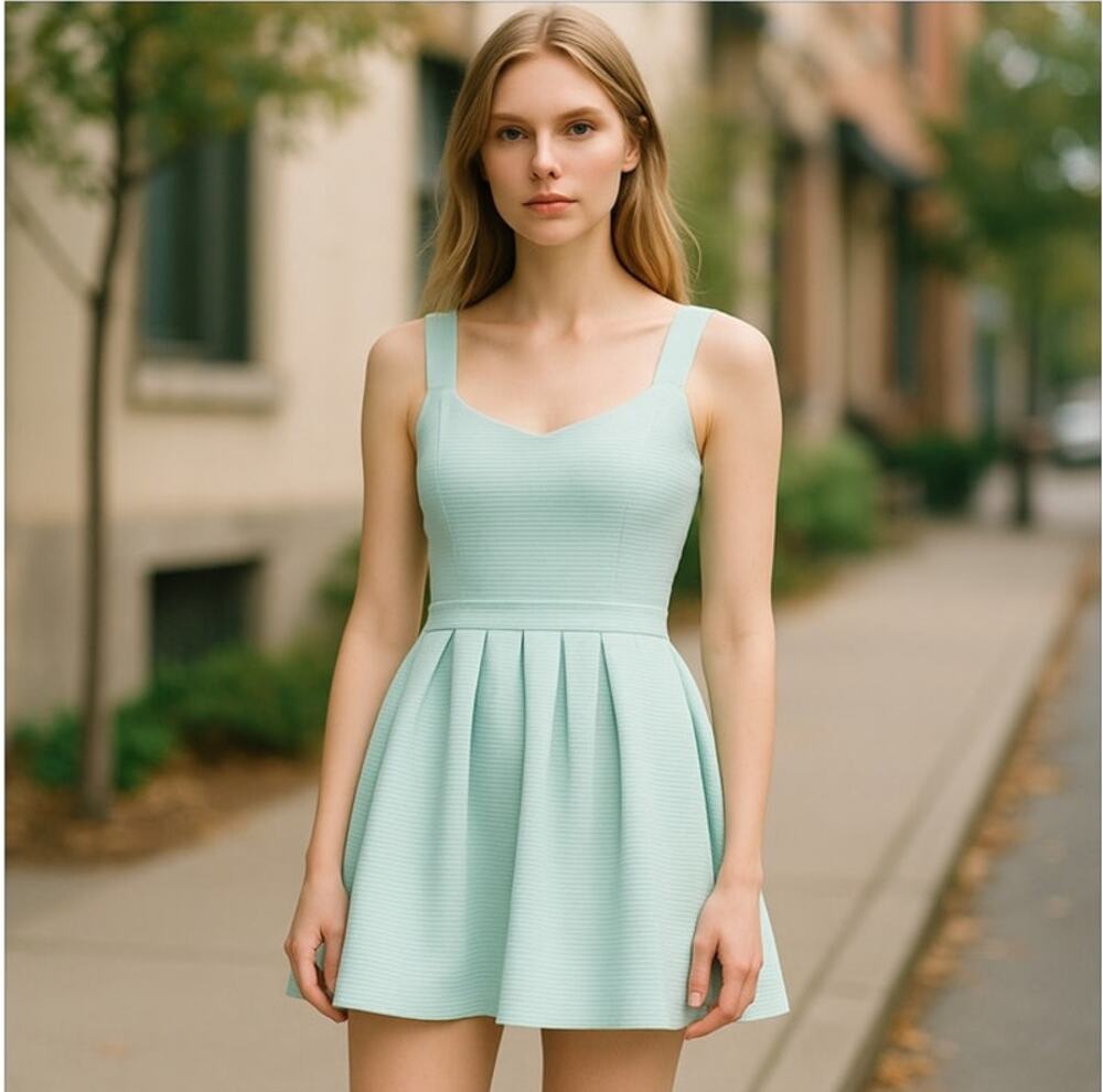 Super Cute Poof Couture Back Cutout Fit and Flare Spandex Blend Dress Size S